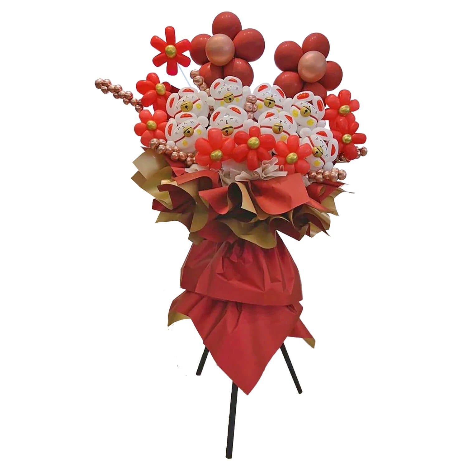 Balloon Cat Opening Flower Stand