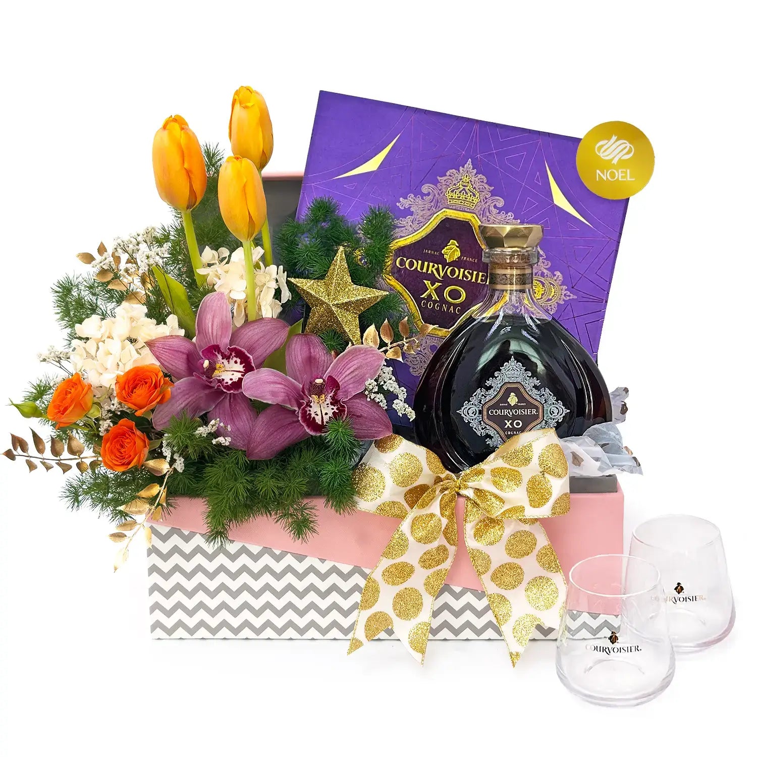 Etoile Jovial Celebration Christmas Gift (COURVOISIER XO COGNAC W PAIR GLASS)