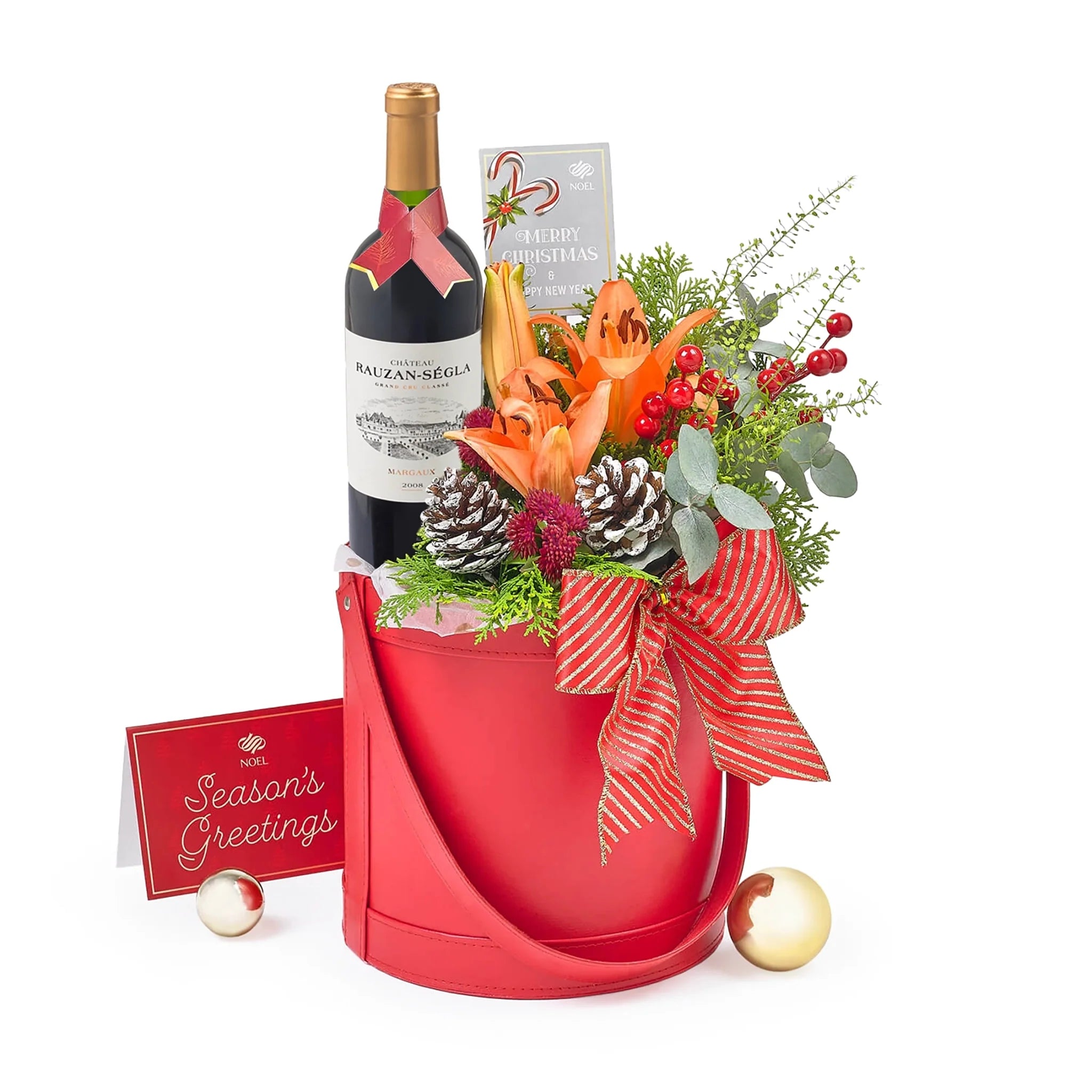 Christmas Cheers Fine Wines Gift Hamper Collection – Chateau Rauzan Selga Margaux 2008 Grand Cru Classé