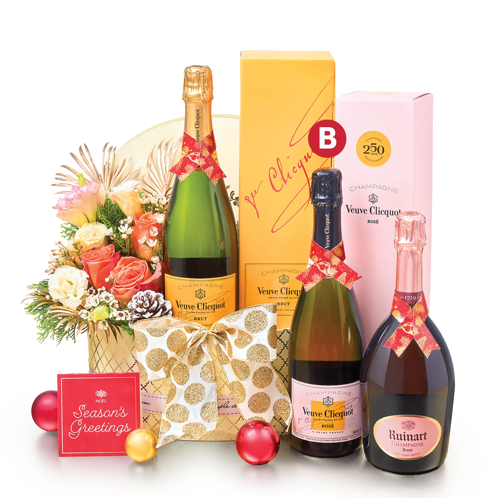 Christmas Cheers Champagne Celebration  Gift Hamper – Veuve Clicquot Brut Rosé NV