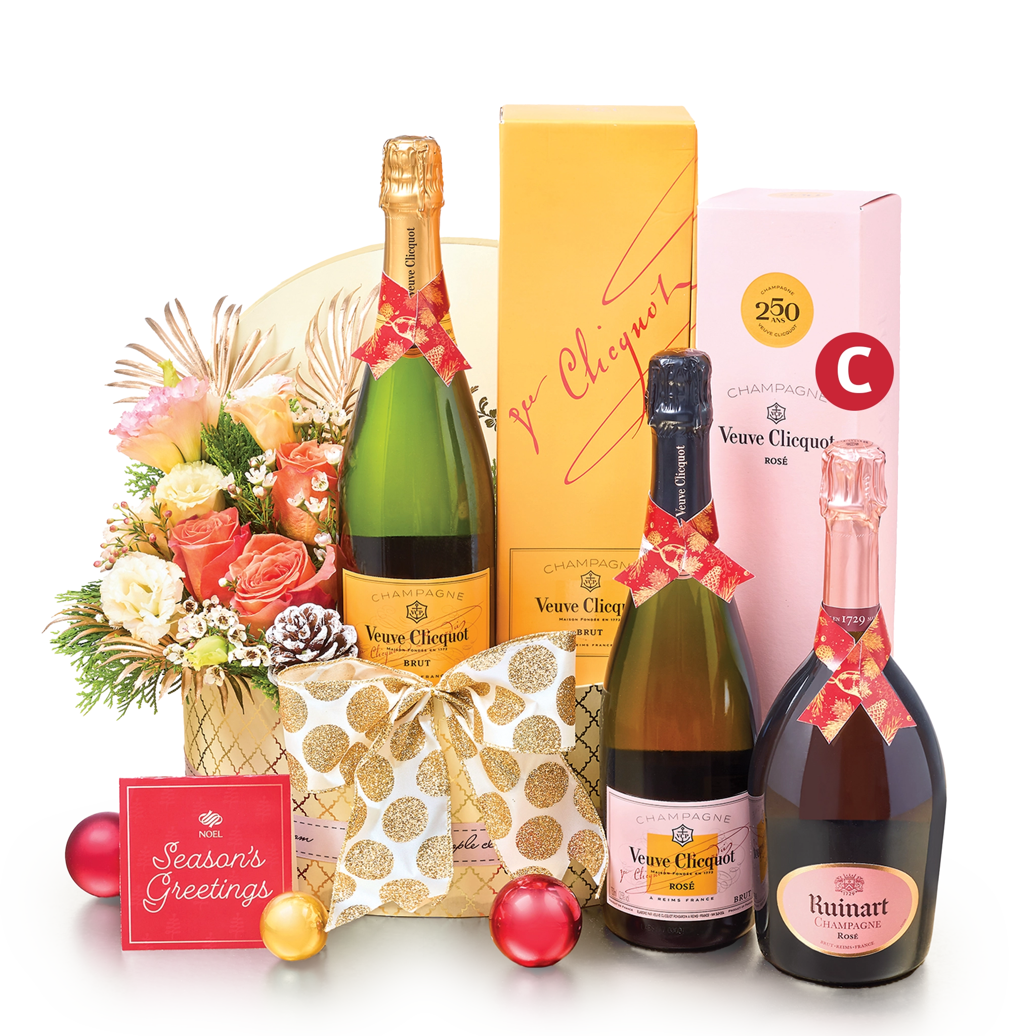 Christmas Cheers Champagne Celebration Gift Hamper – Ruinart Rosé Brut NV